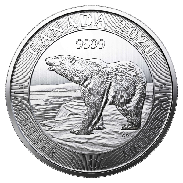 2020 Canadian Polar Bear 1/2 oz Silver Coin